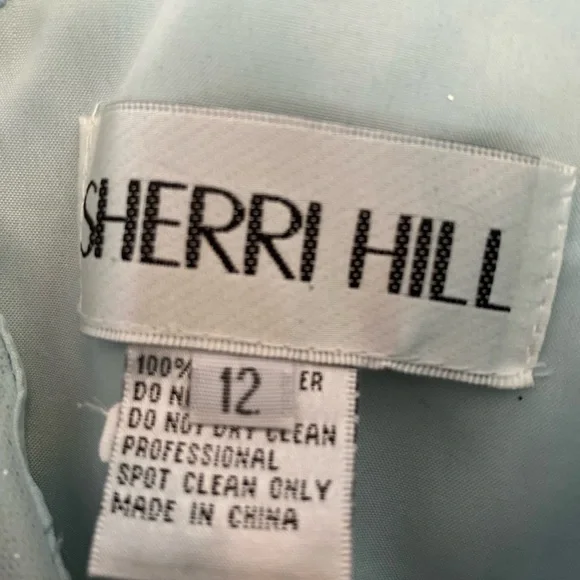 Sherri Hill Light Blue Tiered Gown with Silver Accents - Picture 2 of 6